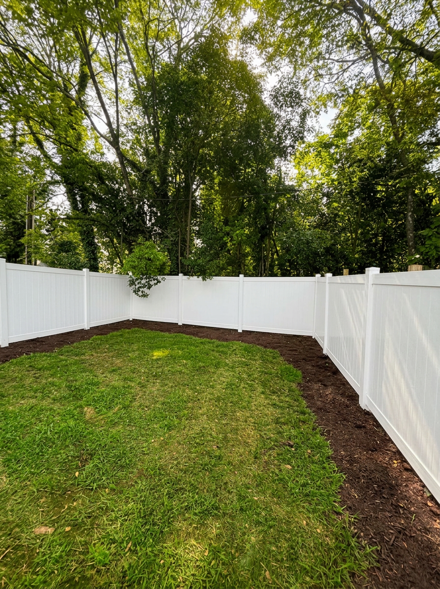 Vinyl fence panel install